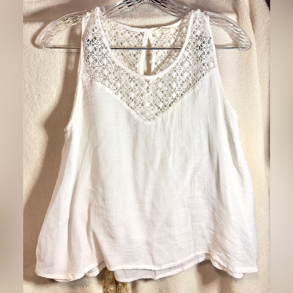 Love Culture White Cropped Embellished Tank Top